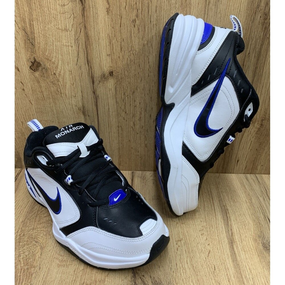 Nike Air Monarch IV 4E Extra Wide Mens 8.5 Black White Blue 416355-002